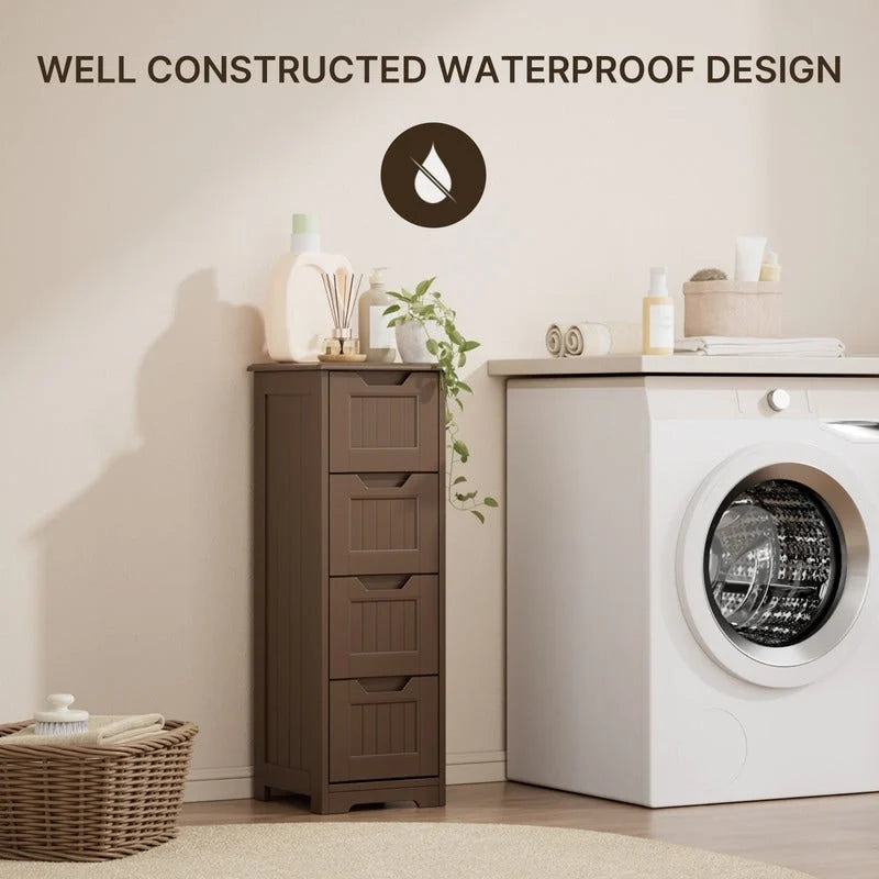 33  Kitchen Pantry Storage Cabinet , Freestanding Wooden Bathroom Storage Cabinet with 4 Drawers for Kitchen and Dining Room