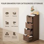 33  Kitchen Pantry Storage Cabinet , Freestanding Wooden Bathroom Storage Cabinet with 4 Drawers for Kitchen and Dining Room