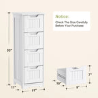 33  Kitchen Pantry Storage Cabinet , Freestanding Wooden Bathroom Storage Cabinet with 4 Drawers for Kitchen and Dining Room