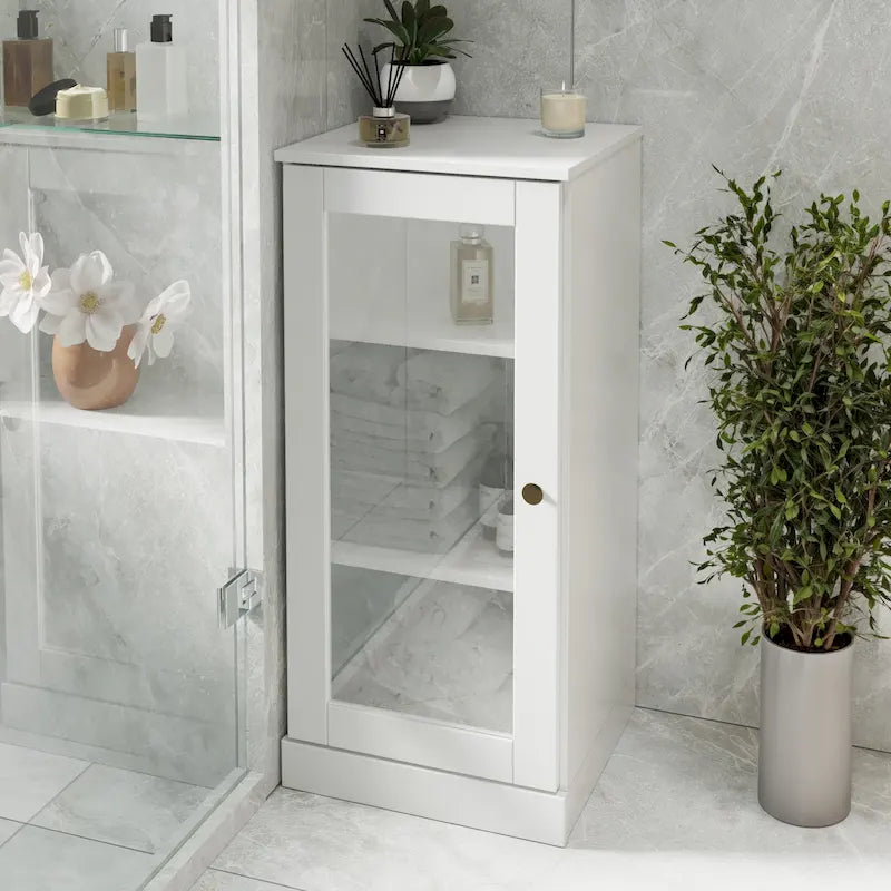 100% Solid Wood 16.5  Bathroom Cabinet with Optional Doors by Palace Imports