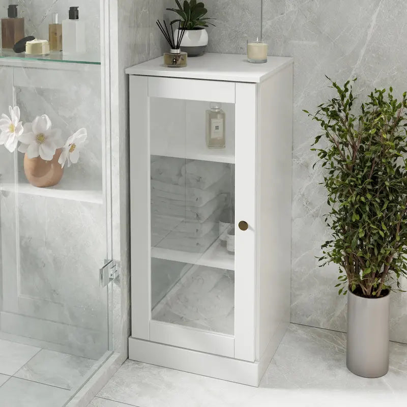 100% Solid Wood 16.5  Bathroom Cabinet with Optional Doors by Palace Imports