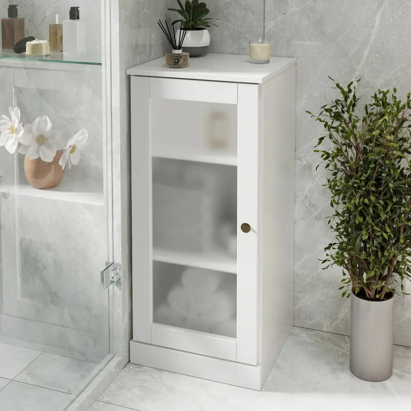 100% Solid Wood 16.5  Bathroom Cabinet with Optional Doors by Palace Imports