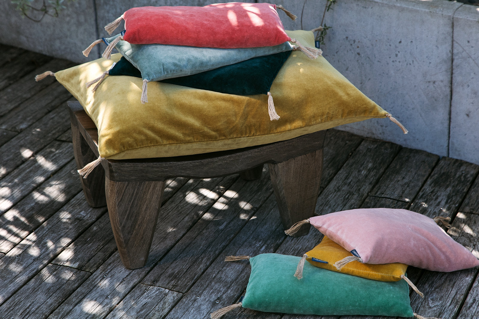 Cherry pits in cotton velvet