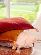 Cherry pits in cotton velvet