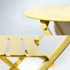 3-Piece Minimalist Patio Bistro Set of Foldable Round Table &amp; Chairs - 3-Piece-Patio-Bistro-Set