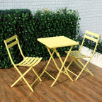 3 Piece Patio Minimalist Bistro Set Foldable Square Table &amp; Chairs - 3-Piece