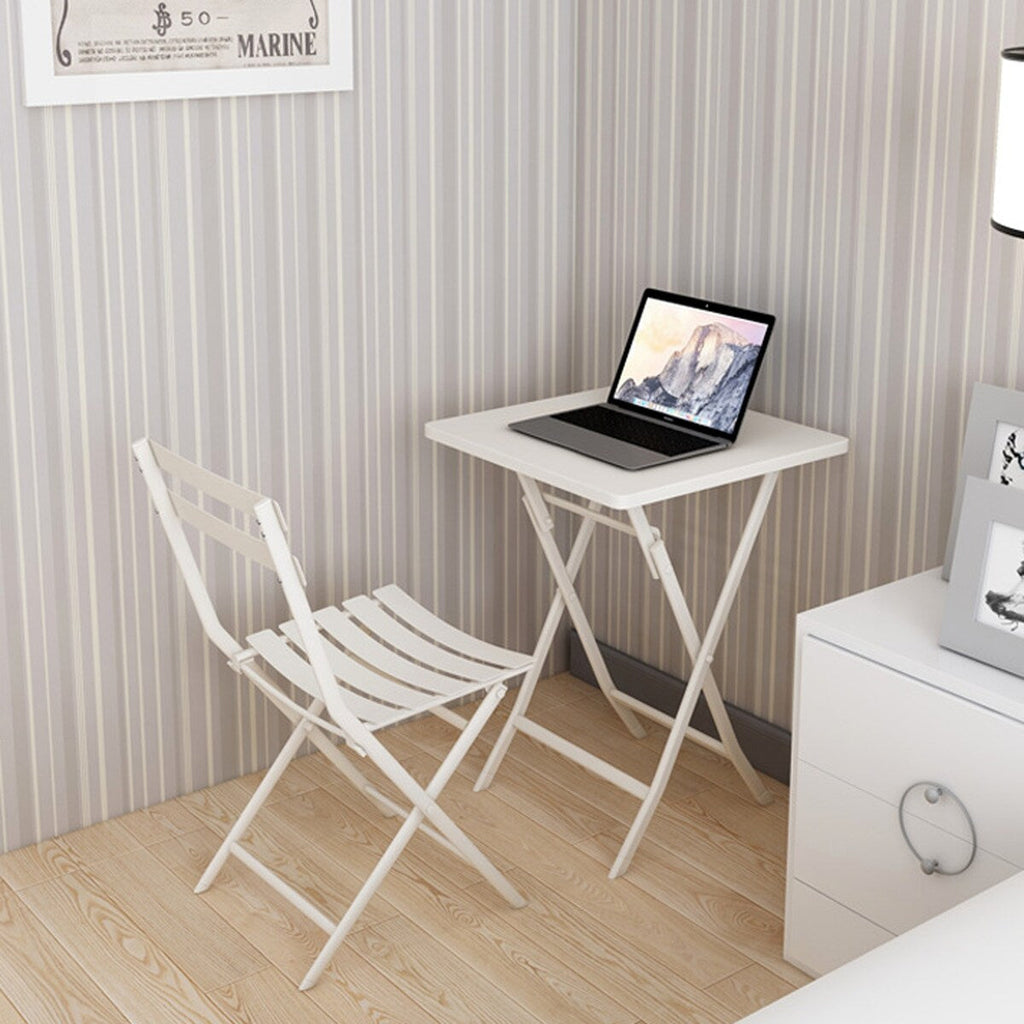 3 Piece Patio Minimalist Bistro Set Foldable Square Table &amp; Chairs - 3-Piece