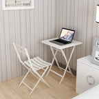 3 Piece Patio Minimalist Bistro Set Foldable Square Table &amp; Chairs - 3-Piece