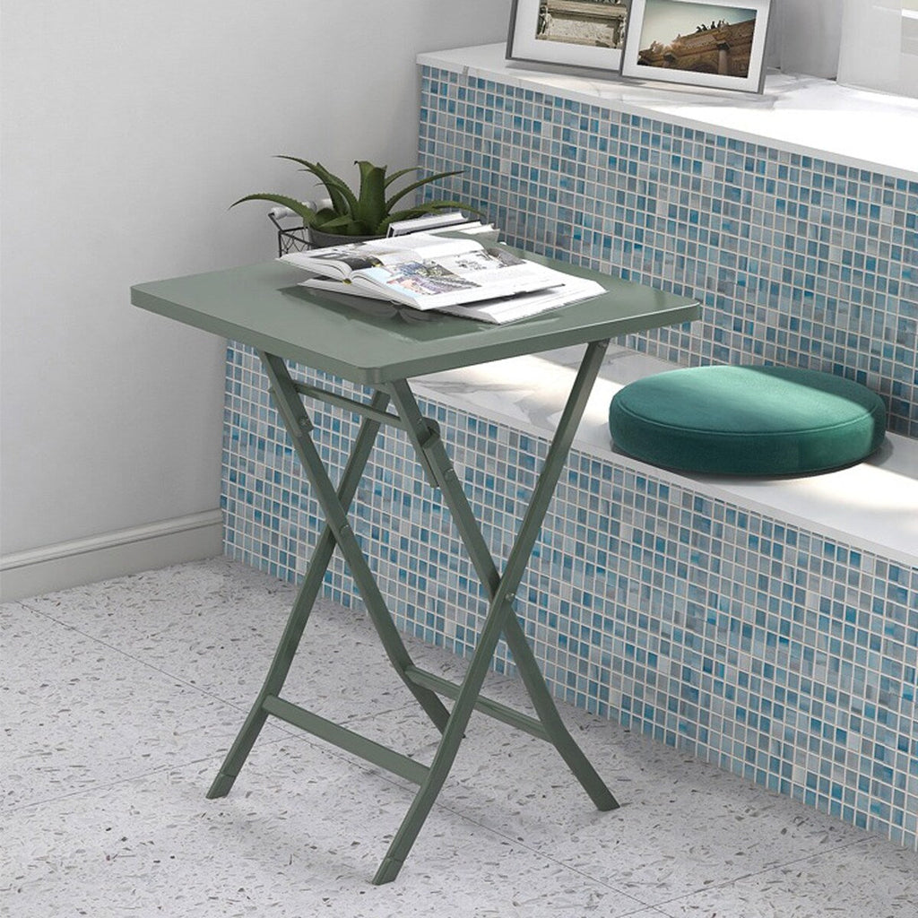 3 Piece Patio Minimalist Bistro Set Foldable Square Table &amp; Chairs - 3-Piece