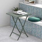 3 Piece Patio Minimalist Bistro Set Foldable Square Table &amp; Chairs - 3-Piece