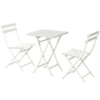 3 Piece Patio Minimalist Bistro Set Foldable Square Table &amp; Chairs - 3-Piece