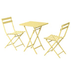 3 Piece Patio Minimalist Bistro Set Foldable Square Table &amp; Chairs - 3-Piece