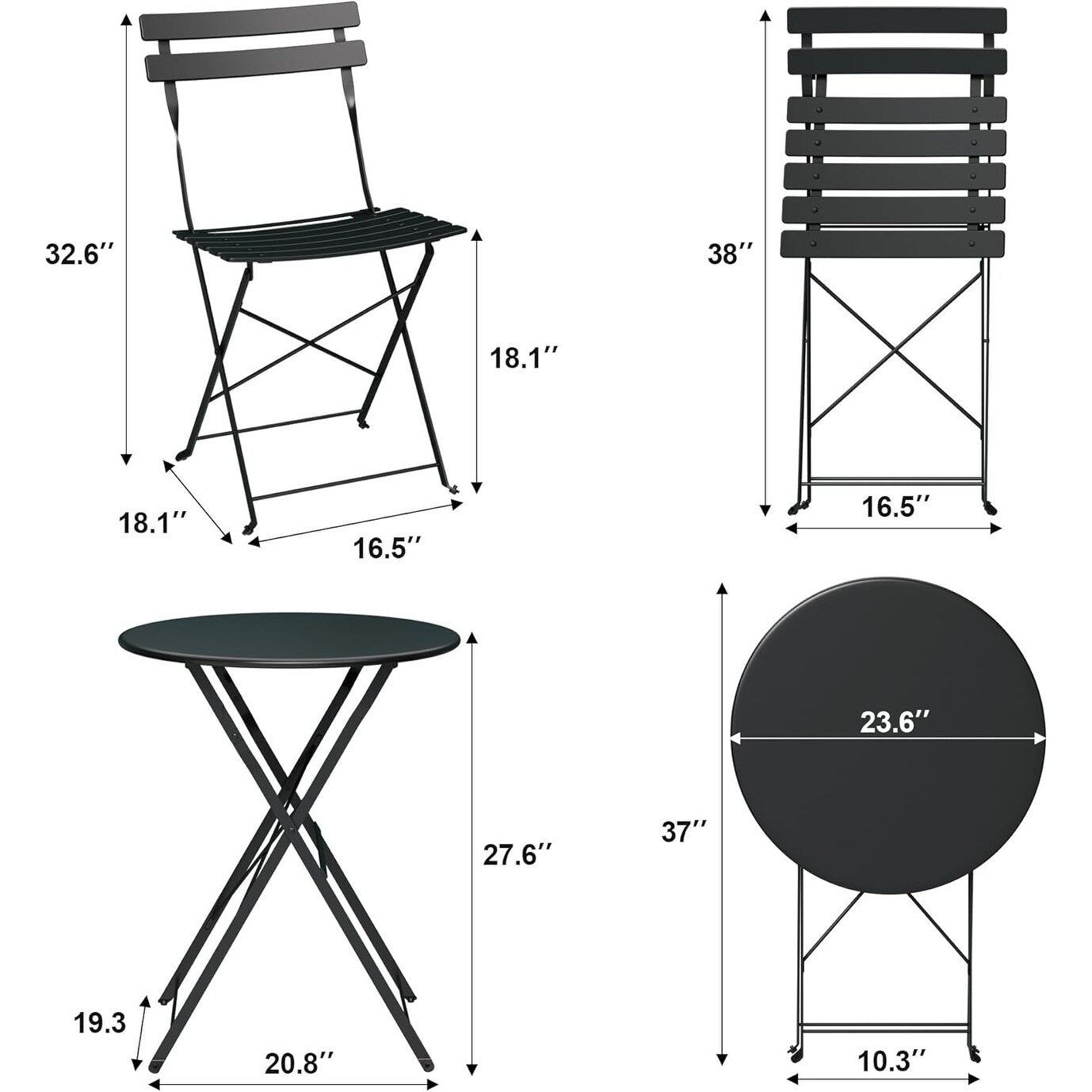3 Piece Patio Bistro Sets