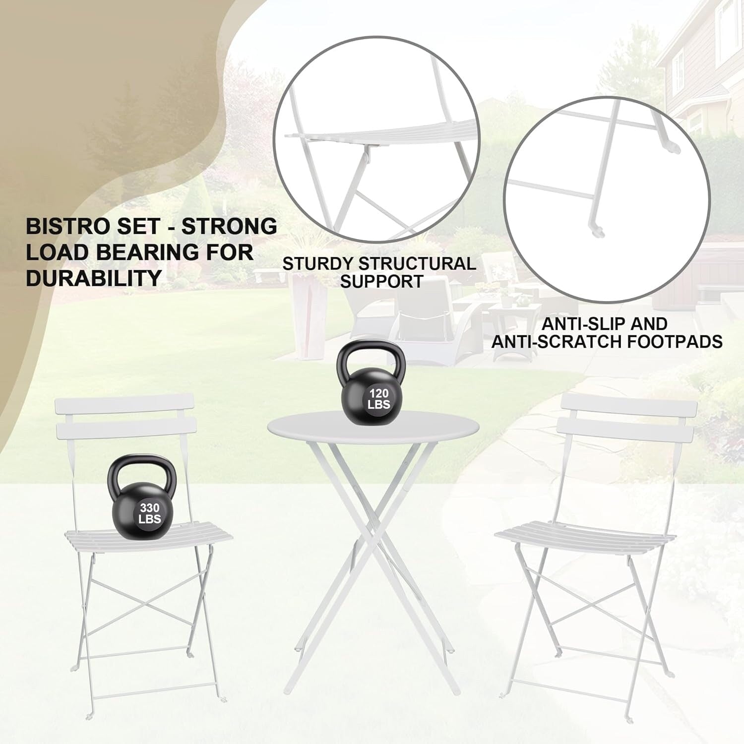 3 Piece Patio Bistro Sets