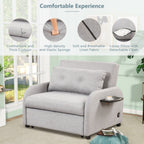 3-in-1 Pull-Out Sofa Sleeper with Collapsible Wing Table &amp; USB Ports by Harper&amp;Bright Designs