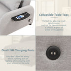 3-in-1 Pull-Out Sofa Sleeper with Collapsible Wing Table &amp; USB Ports by Harper&amp;Bright Designs