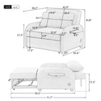 3-in-1 Pull-Out Sofa Sleeper with Collapsible Wing Table &amp; USB Ports by Harper&amp;Bright Designs