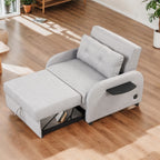 3-in-1 Pull-Out Sofa Sleeper with Collapsible Wing Table &amp; USB Ports by Harper&amp;Bright Designs