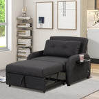 3-in-1 Pull-Out Sofa Sleeper with Collapsible Wing Table &amp; USB Ports by Harper&amp;Bright Designs