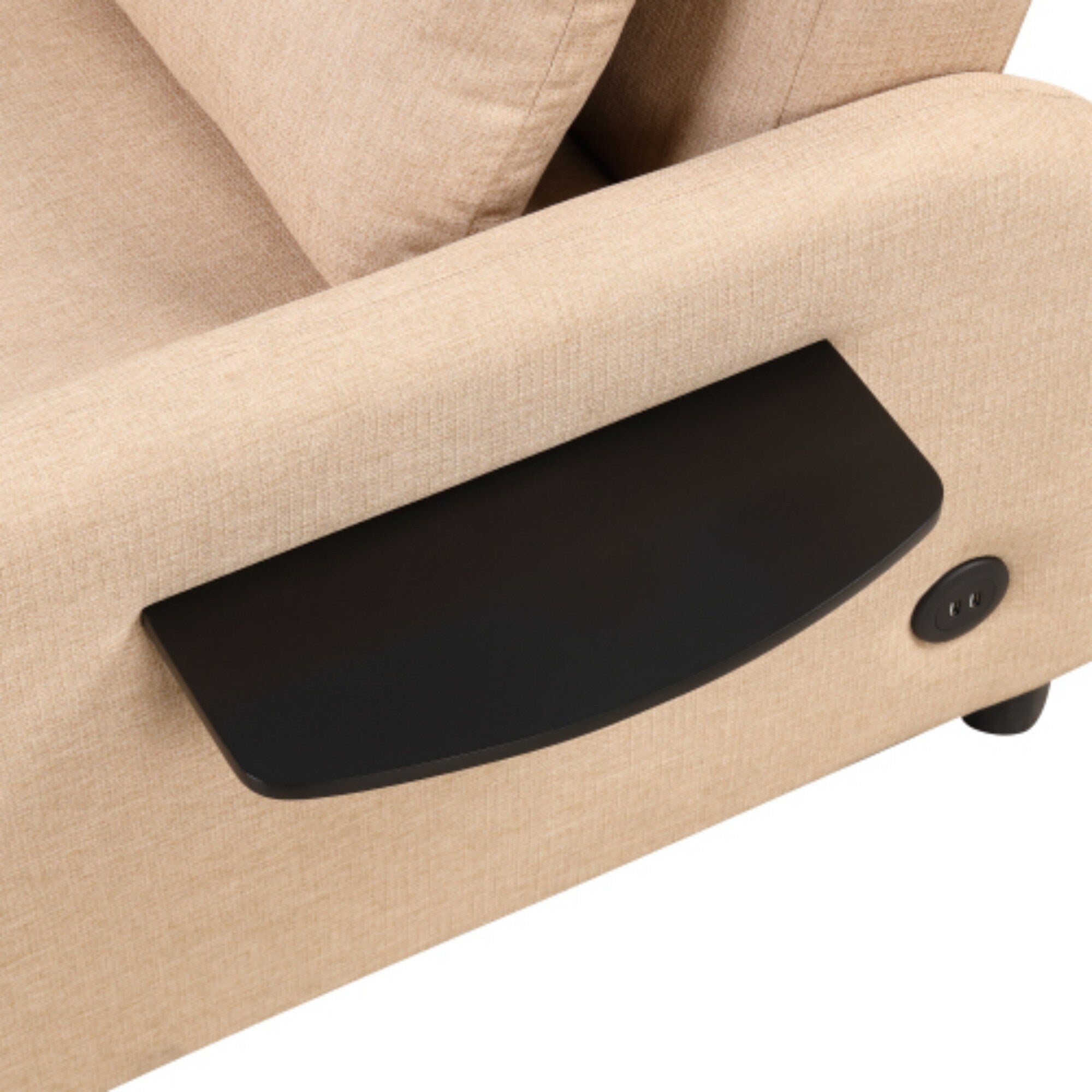 3-in-1 Pull-Out Sofa Sleeper with Collapsible Wing Table &amp; USB Ports by Harper&amp;Bright Designs
