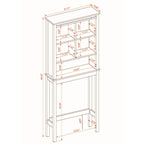 Farmhouse White MDF Wood Over-the-Toilet Space Saver Bathroom Cabinet