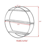 ADECO Wall Shelf Round Floating Shelves Sturdy Wood Metal Stand Decor