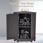 Bathroom Storage Cabinet with Adjustable Shelves,Free Standing Corner Cabinet with Single Door,Freestanding Floor Cabinet