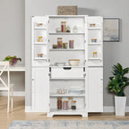 Bathroom storage cabinets with open shelves