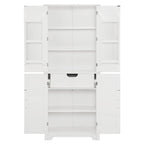 Bathroom storage cabinets with open shelves