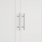 Bathroom storage cabinets with open shelves