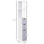 Bathroom Tower Storage Cabinet - 6  W x 13  D x 55.25  H