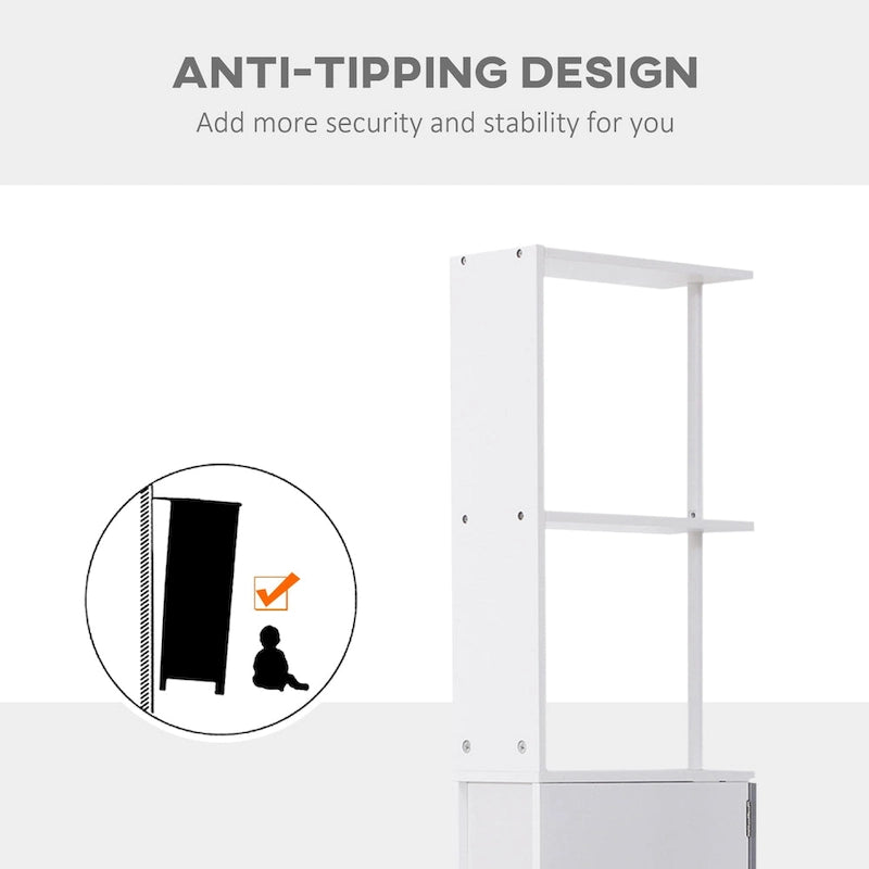 Bathroom Tower Storage Cabinet - 6  W x 13  D x 55.25  H