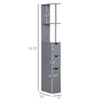 Bathroom Tower Storage Cabinet - 6  W x 13  D x 55.25  H