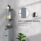 Bathroom Tower Storage Cabinet - 6  W x 13  D x 55.25  H