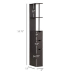 Bathroom Tower Storage Cabinet - 6  W x 13  D x 55.25  H