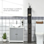 Bathroom Tower Storage Cabinet - 6  W x 13  D x 55.25  H