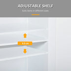 kleankin Freestanding Bathroom Storage Cabinet Organizer Floor Tower with 2 Door, 2 Drawers, Adjustable Shelf, White