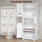 Bathroom Cabinet, Tall Kitchen Pantry Cabinet with Doors and Adjustable Shelf