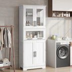 Bathroom Cabinet, Tall Kitchen Pantry Cabinet with Doors and Adjustable Shelf