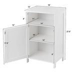 Bathroom Floor Storage Cabinet with Single Door and Adjustable Shelf