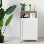 Bathroom Floor Storage Cabinet with Single Door and Adjustable Shelf