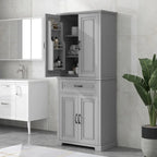 Bathroom Floor Cabinet, Freestanding Storage Cabinet with Doors and Drawer, Kitchen Cupboard with Adjustable Shelf