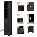 66  H Tall Bathroom Storage Cabinet with Drawer & Adjustable Shelves