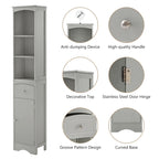 66  H Tall Bathroom Storage Cabinet with Drawer & Adjustable Shelves