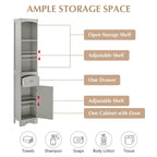 66  H Tall Bathroom Storage Cabinet with Drawer & Adjustable Shelves
