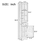 66  H Tall Bathroom Storage Cabinet with Drawer & Adjustable Shelves