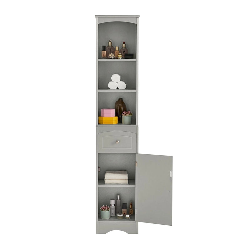 66  H Tall Bathroom Storage Cabinet with Drawer & Adjustable Shelves