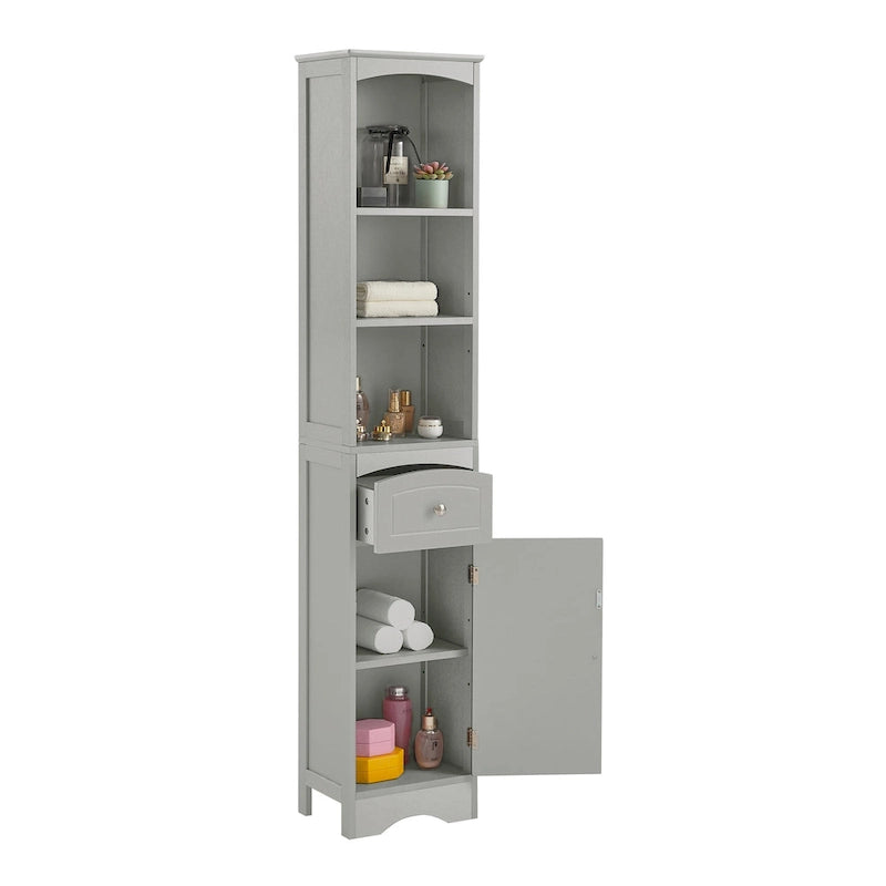 66  H Tall Bathroom Storage Cabinet with Drawer & Adjustable Shelves