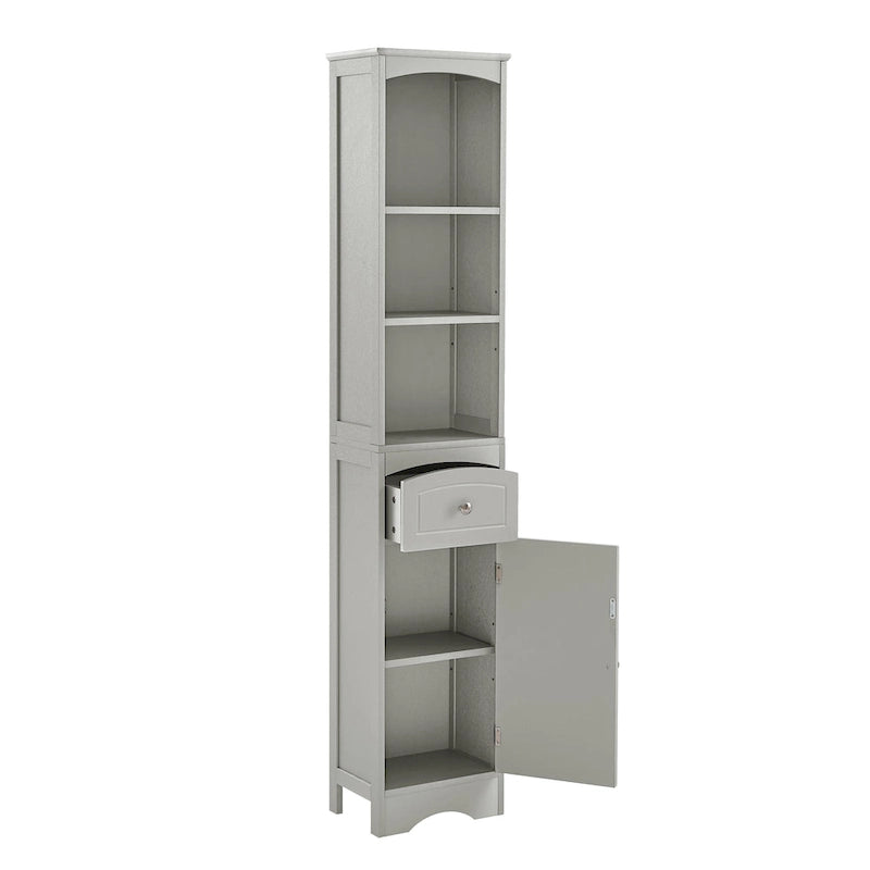 66  H Tall Bathroom Storage Cabinet with Drawer & Adjustable Shelves