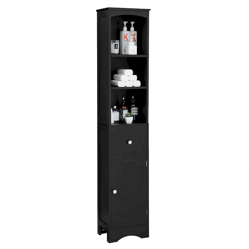 66  H Tall Bathroom Storage Cabinet with Drawer & Adjustable Shelves